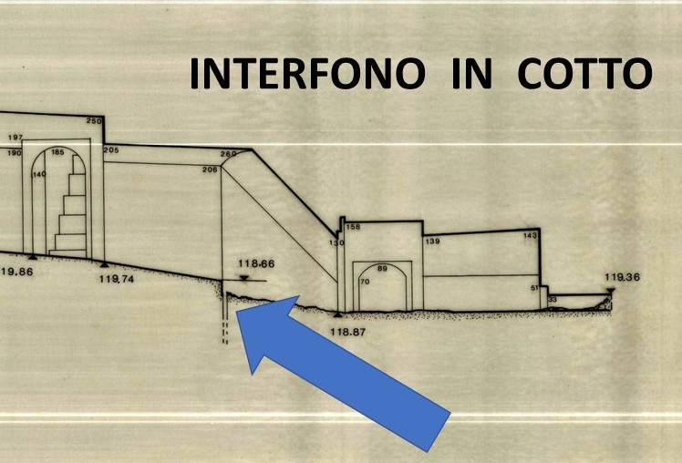 Dettaglio della planimetria di un settore dei sotterranei del Castello di Milano